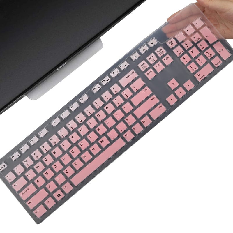 MUBUY-GOL Keyboard Cover Skin for Dell KM636 KB216 KB216t KB216d KB216p Wired & Wireless Keyboard, Dell Optiplex 5250 3050 3240 5460 7450 7050, Dell Inspiron Desktop 24" 27" 5400 5490 7700 7790 3475 3670 3477 - Image 1
